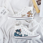 Cartoon süße Katze Maus Druck Canvas Schuhe